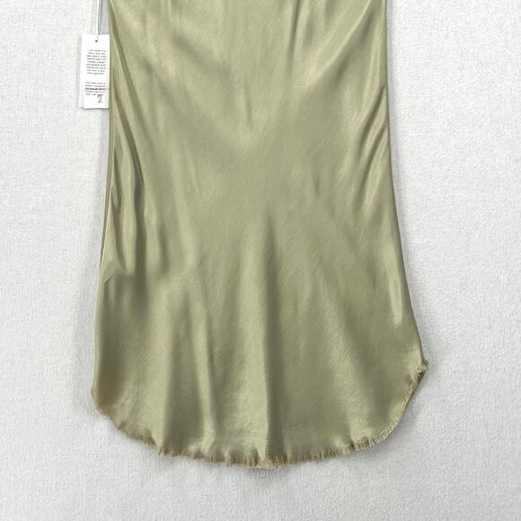 PHARAOH Tabitha Dress Womens 2 Medium Sage Green Vintage Satin Scoop Neck Slip - Picture 10 of 16